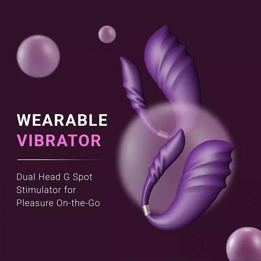 Feather Wellness Wearable Vibrator, Dual Head G Spot Stimulator with 10 Frequency Modes, App Control Wearable Pleasure Stimulato