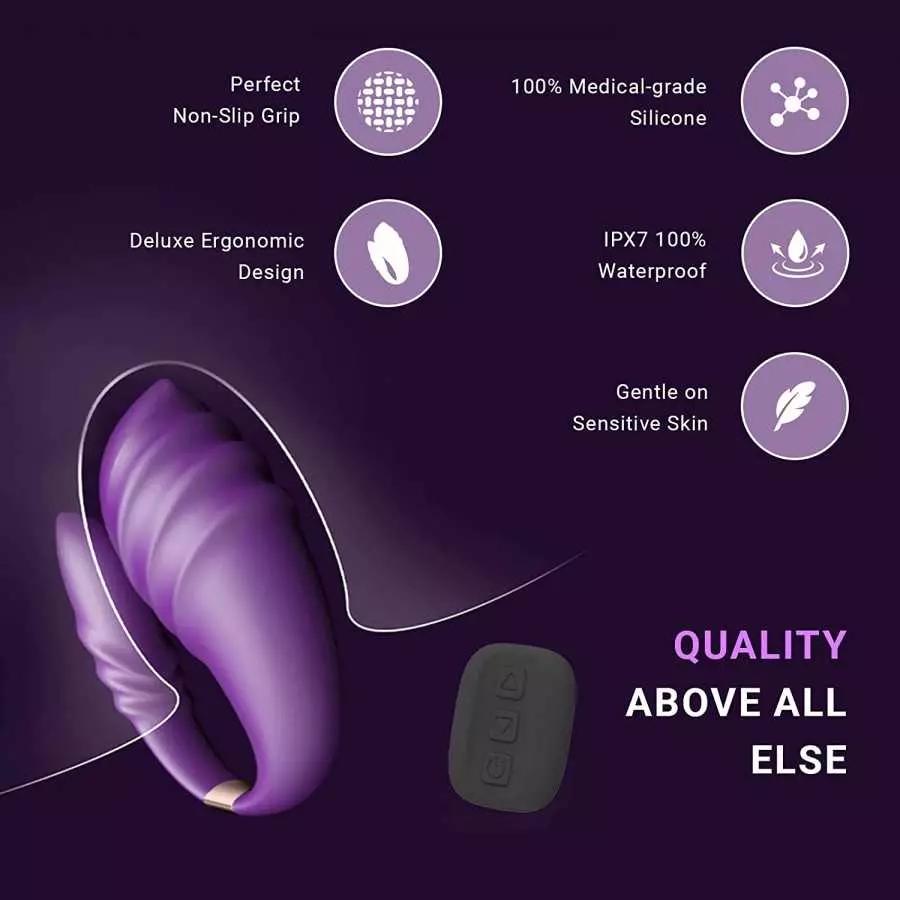 Feather Wellness Wearable Vibrator, Dual Head G Spot Stimulator with 10 Frequency Modes, App Control Wearable Pleasure Stimulato