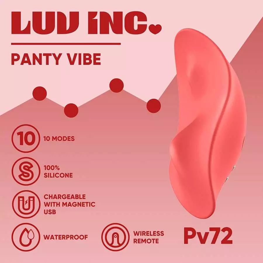 Luv Inc Panty Vibe - Wearable Panty Vibrator with Remote Control Wireless Panties Vibrating Eggs Low Noise 10 Vibration Modes Qu