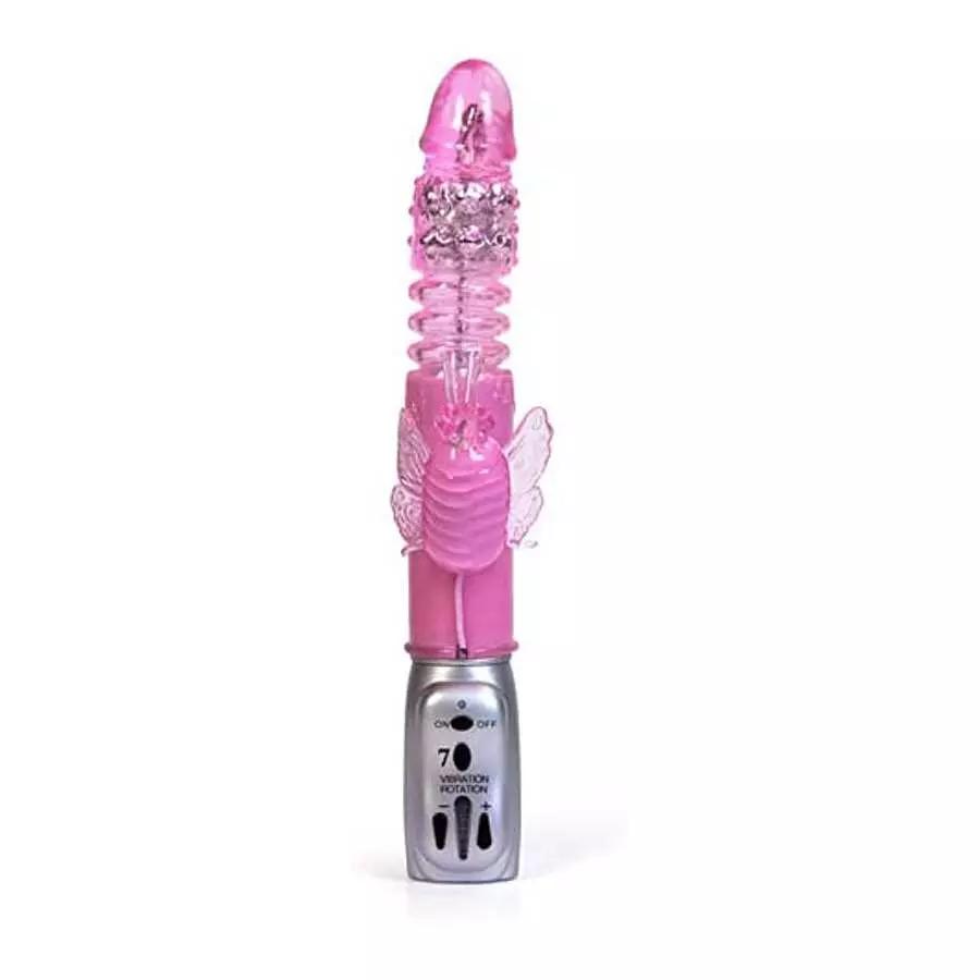 Eden Toys Eden thrusting butterfly vibrator - TPR Rabbit vibrator with rotating beads