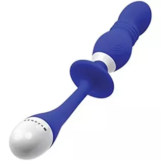 Gender X - Play Ball - 8 Speeds of Thrusting Power -Rechargeable Silicone Vibrating Double Orbs - 2 Motors - Vibrator - Blue