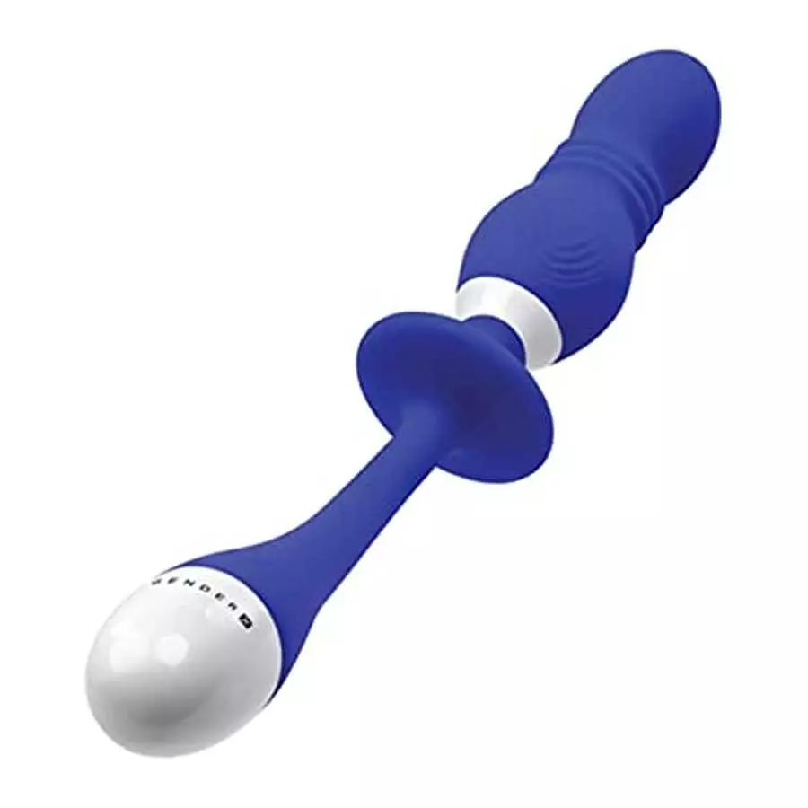 Gender X - Play Ball - 8 Speeds of Thrusting Power -Rechargeable Silicone Vibrating Double Orbs - 2 Motors - Vibrator - Blue