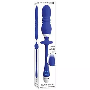 Gender X - Play Ball - 8 Speeds of Thrusting Power -Rechargeable Silicone Vibrating Double Orbs - 2 Motors - Vibrator - Blue