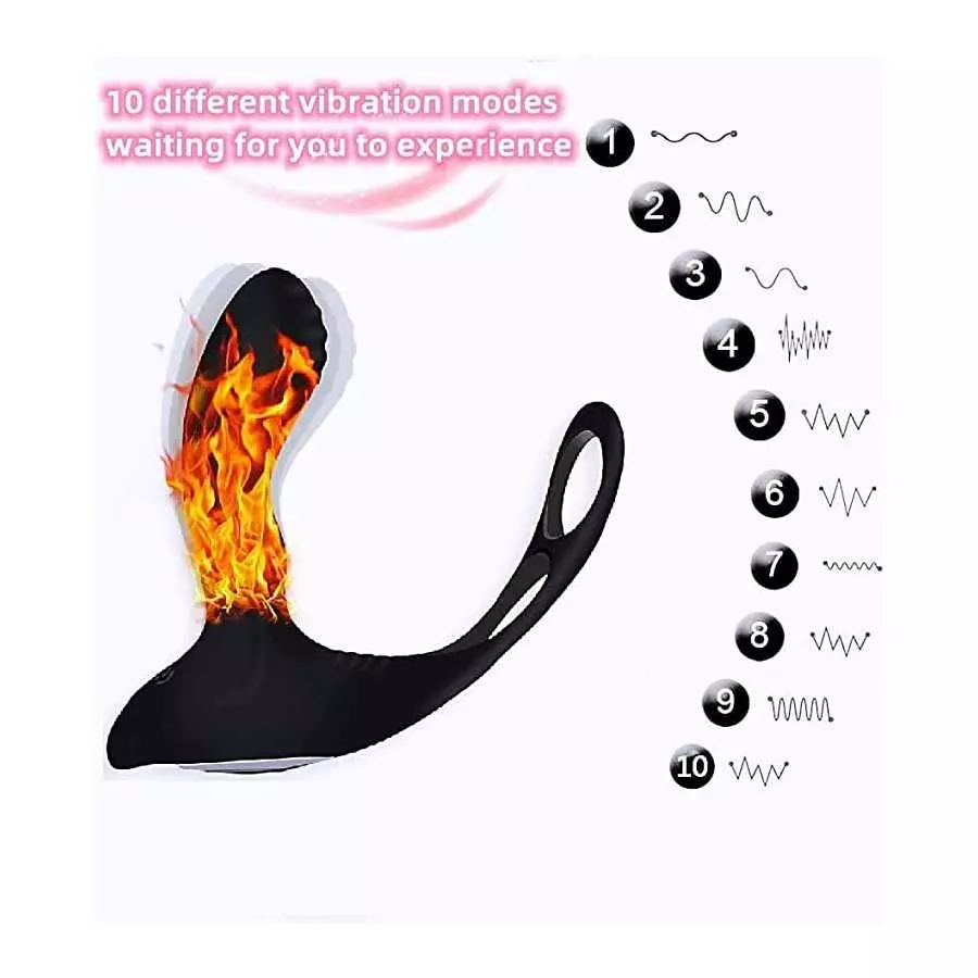 Penis Ring Vibrator Prostate Massager, Panty Vibrator, Dual Motor Anal Vibrator, Prostate Thrust Point Remote Control - Muscle S