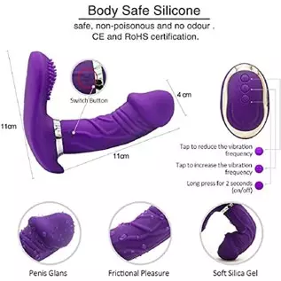 Panty Vibrator,Thrusting Dildo Vibrator Adult Sensory Toys,Vibrator with Remote,A1