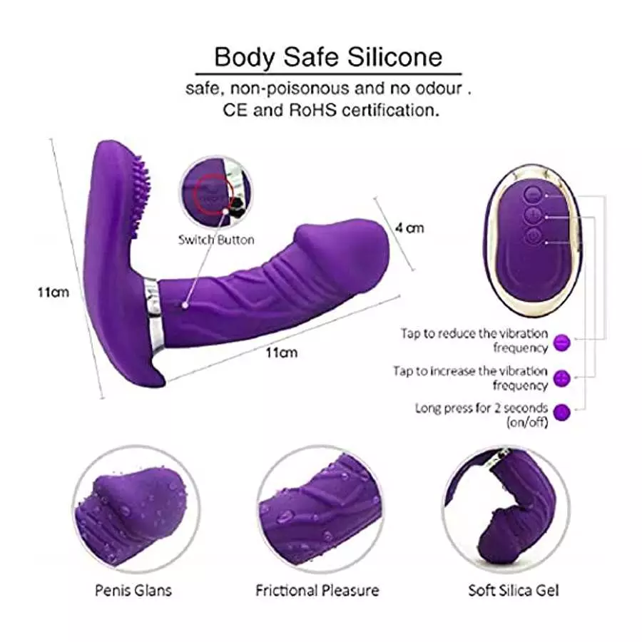 Panty Vibrator,Thrusting Dildo Vibrator Adult Sensory Toys,Vibrator with Remote,A1