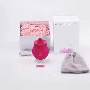 Rose Vibrator Toy for Women - 3 in 1 Clitoral Stimulator Tongue Licking Thrusting Vibrator with 10 Modes, Rose Adult Sex Toys Ga Rose Vibrator Toy for Women - 3 in 1 Clitoral Stimulator Tongue Licking Thrusting Vibrator with 10 Modes, Rose Adult Sex Toys Ga