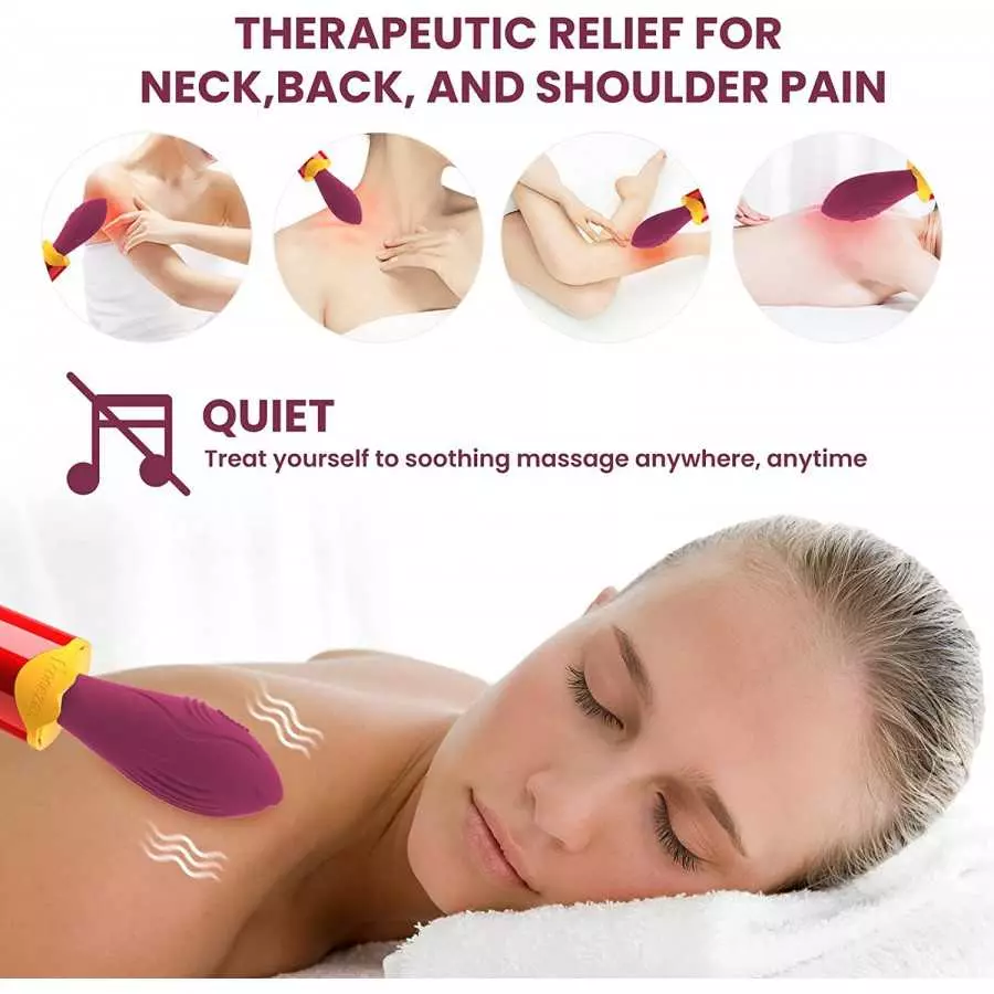 Powerful Wand Massager 10 Vibration Modes Silent Female Happy Vibrator USB Rechargeable Lipstick Vibrator Handheld Wireless Wate