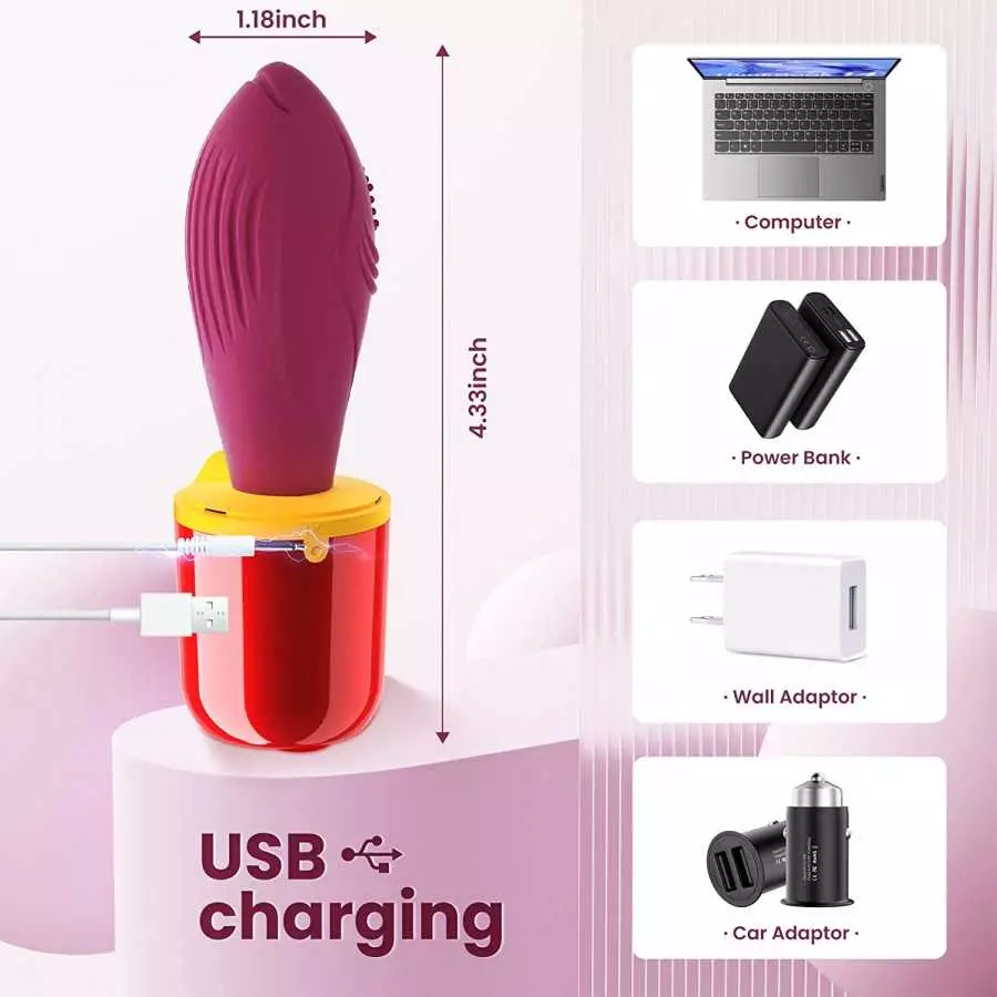 Powerful Wand Massager 10 Vibration Modes Silent Female Happy Vibrator USB Rechargeable Lipstick Vibrator Handheld Wireless Wate