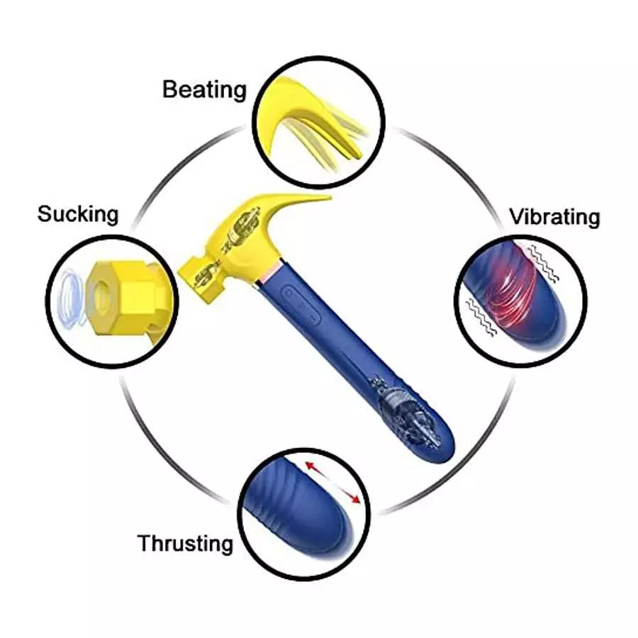 MOONA Multifunctional Hammer Vibrator Sex Machine Clit Sucking Nipple Stimulation Telescopic Dildo Vaginal Massage G Spot Mastur