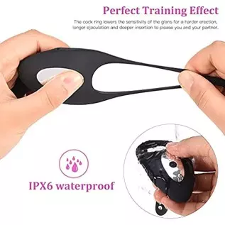 Vibrating Cock Ring with Tongue Clitoral Stimulator Raised Nodules Anal Beads for Couple Play, Utimi Penis Ring Wearable Vibrato Vibrating Cock Ring with Tongue Clitoral Stimulator Raised Nodules Anal Beads for Couple Play, Utimi Penis Ring Wearable Vibrato