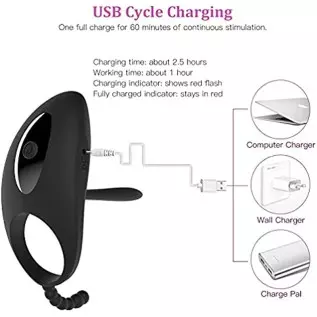 Vibrating Cock Ring with Tongue Clitoral Stimulator Raised Nodules Anal Beads for Couple Play, Utimi Penis Ring Wearable Vibrato Vibrating Cock Ring with Tongue Clitoral Stimulator Raised Nodules Anal Beads for Couple Play, Utimi Penis Ring Wearable Vibrato