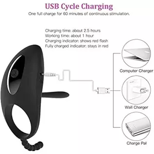 Vibrating Cock Ring with Tongue Clitoral Stimulator Raised Nodules Anal Beads for Couple Play, Utimi Penis Ring Wearable Vibrato Vibrating Cock Ring with Tongue Clitoral Stimulator Raised Nodules Anal Beads for Couple Play, Utimi Penis Ring Wearable Vibrato