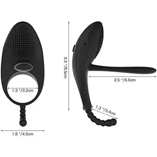 Vibrating Cock Ring with Tongue Clitoral Stimulator Raised Nodules Anal Beads for Couple Play, Utimi Penis Ring Wearable Vibrato Vibrating Cock Ring with Tongue Clitoral Stimulator Raised Nodules Anal Beads for Couple Play, Utimi Penis Ring Wearable Vibrato