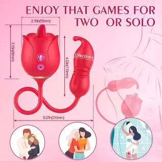 Rose Sex Toy Dildo Vibrator, 3in 1 Adult Toys Couple Sex Toys for Woman, 9 Tongue Licking & 9 Thrusting Dildo Female Vibrating W Rose Sex Toy Dildo Vibrator, 3in 1 Adult Toys Couple Sex Toys for Woman, 9 Tongue Licking & 9 Thrusting Dildo Female Vibrating W