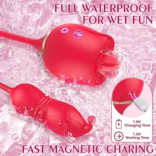 Rose Sex Toy Dildo Vibrator, 3in 1 Adult Toys Couple Sex Toys for Woman, 9 Tongue Licking & 9 Thrusting Dildo Female Vibrating W Rose Sex Toy Dildo Vibrator, 3in 1 Adult Toys Couple Sex Toys for Woman, 9 Tongue Licking & 9 Thrusting Dildo Female Vibrating W
