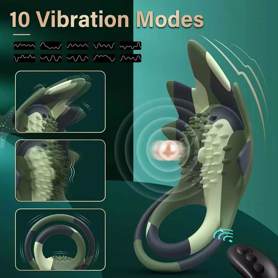 Vibrating Cock Ring, Penis Ring Vibrator with 10 Vibration Modes & USB Rechargeable, Silicone Adult Sex Toy for Men Male, G spot