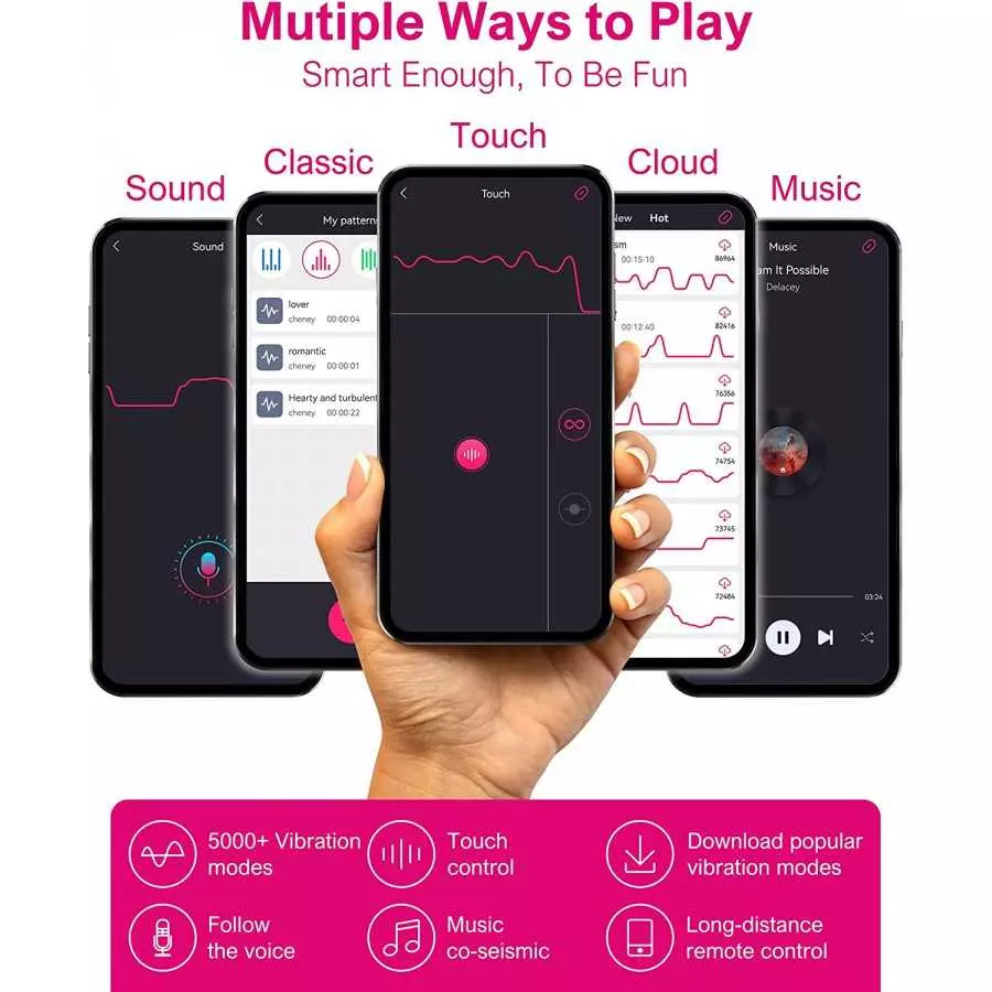 Adult Sex Toys Women Sex Toy-Bluetooth Wearable Panty Couple Dildo Vibrator with 9 Vibrations,Rechargeable APP and Remote Contro