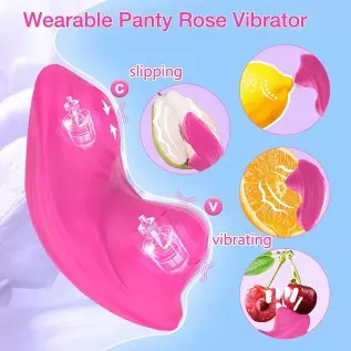 App Remote Control Wearable Panty Vibrator, Rose Vibrator for Panties Dual Stimulator Dual Motor Butterfly Slip Vibrator G Spot,