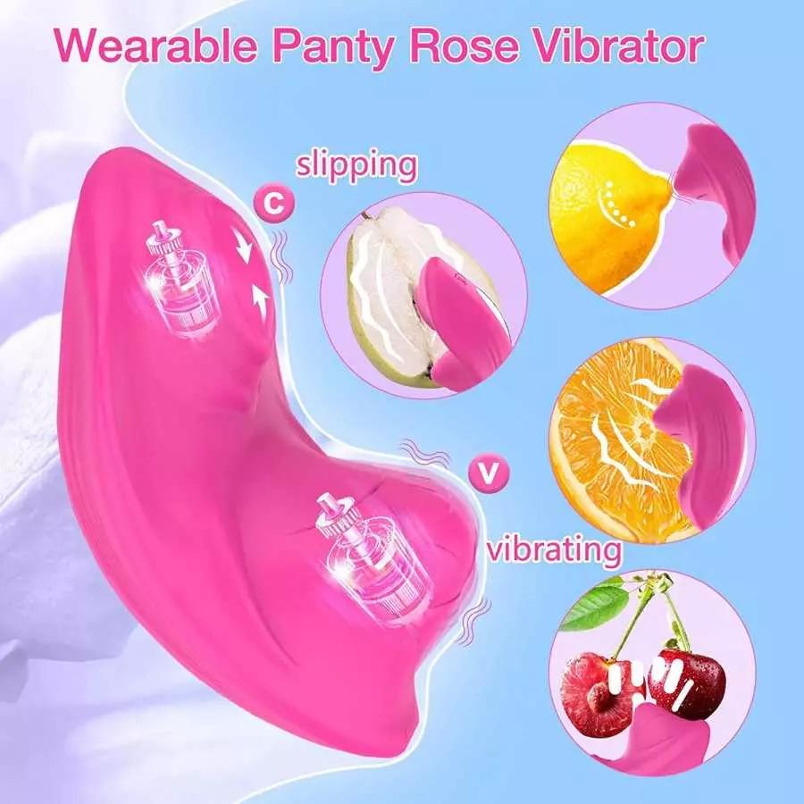 App Remote Control Wearable Panty Vibrator, Rose Vibrator for Panties Dual Stimulator Dual Motor Butterfly Slip Vibrator G Spot,