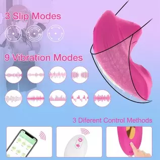App Remote Control Wearable Panty Vibrator, Rose Vibrator for Panties Dual Stimulator Dual Motor Butterfly Slip Vibrator G Spot,