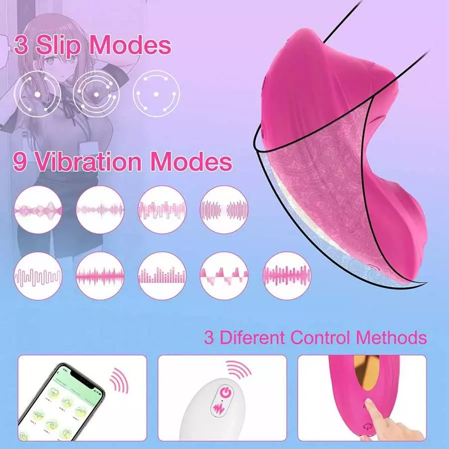 App Remote Control Wearable Panty Vibrator, Rose Vibrator for Panties Dual Stimulator Dual Motor Butterfly Slip Vibrator G Spot,