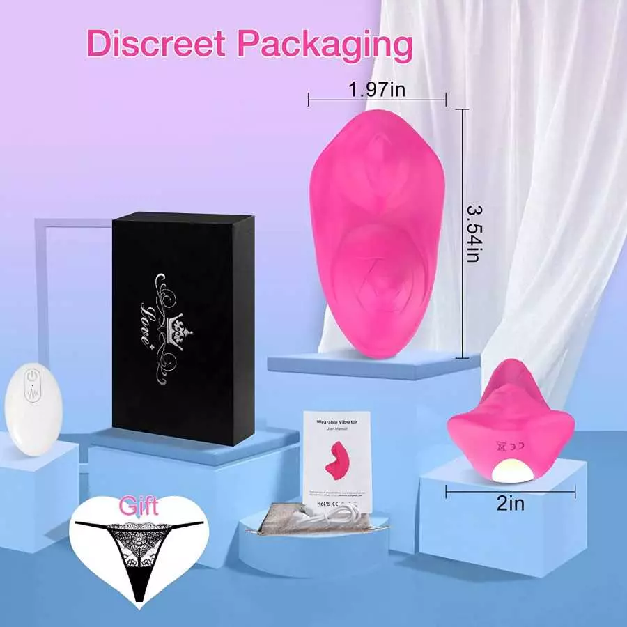 App Remote Control Wearable Panty Vibrator, Rose Vibrator for Panties Dual Stimulator Dual Motor Butterfly Slip Vibrator G Spot,