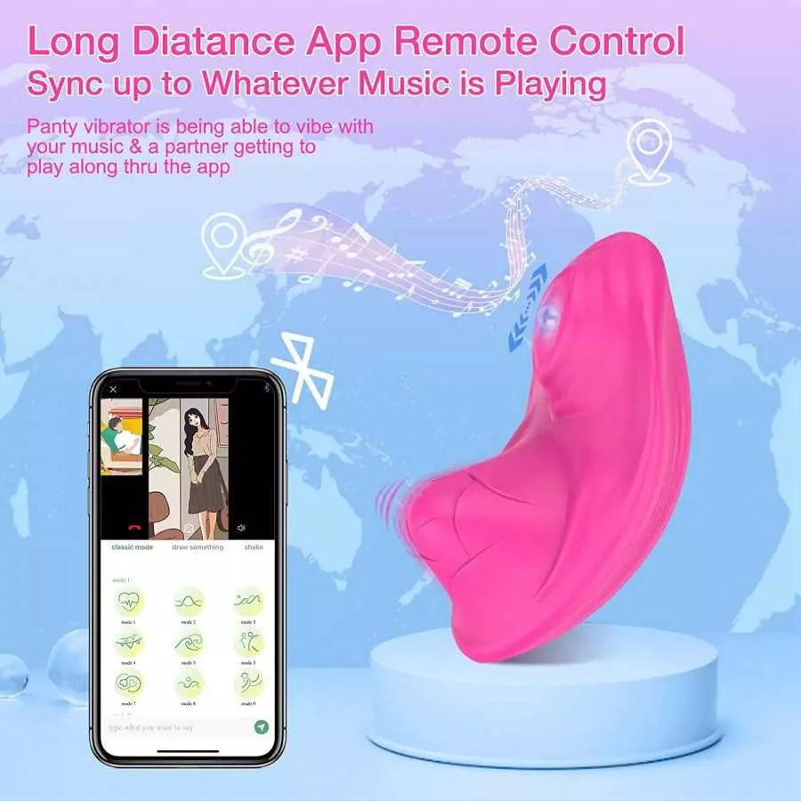 App Remote Control Wearable Panty Vibrator, Rose Vibrator for Panties Dual Stimulator Dual Motor Butterfly Slip Vibrator G Spot,
