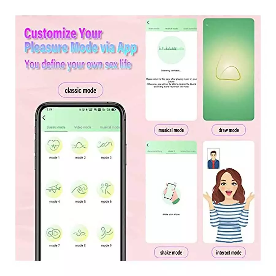 Vibrating Wearable G-spot Egg Vibrator, Smart APP Remote Control Pantie Vibe Dildo Anal Sex Toys with 10 Vibration Modes, Waterp