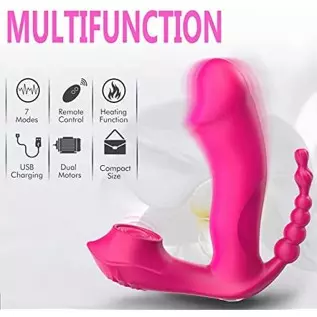 collahelper G Spot Clitoral Anal Vibrator Sex Toy with 7 Vibration Modes Waterproof Rechargeable Rose Toy Adult Toy for Women