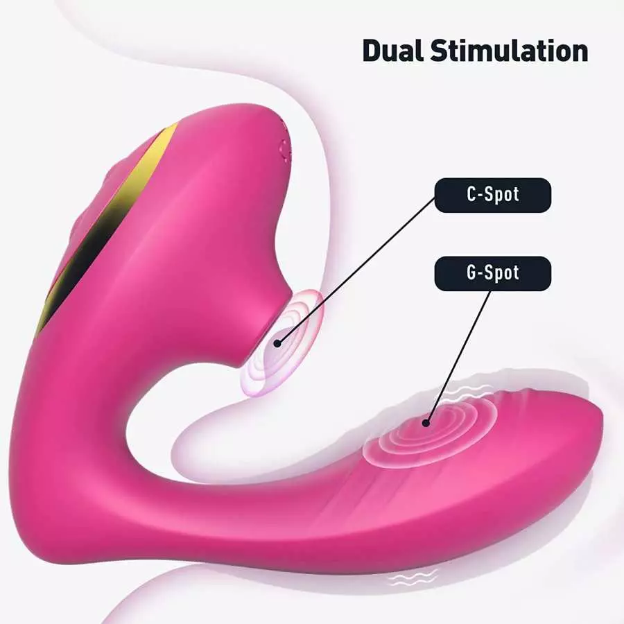 Tracy's Dog Clitoral Sucking Vibrator for Clit G Spot, Dual Stimulation Adult Sex Toys with 10 Suction and Vibration Patterns fo