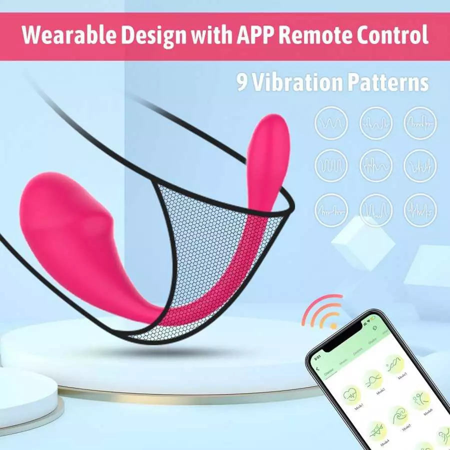 Wearable Panty G-spot Vibrator Dildo with APP Control, ELPENG Long Distance Silicone Vibrating Panties Vaginal Stimulator Clitor