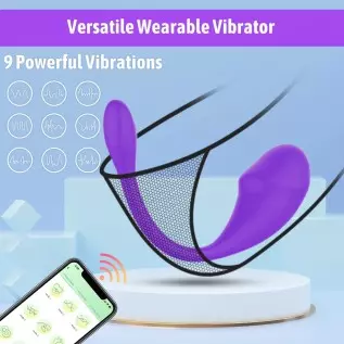 Wearable Panty G-spot Vibrator Dildo with APP Control, ELPENG Long Distance Silicone Vibrating Panties Vaginal Stimulator Clitor