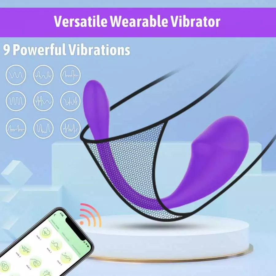 Wearable Panty G-spot Vibrator Dildo with APP Control, ELPENG Long Distance Silicone Vibrating Panties Vaginal Stimulator Clitor