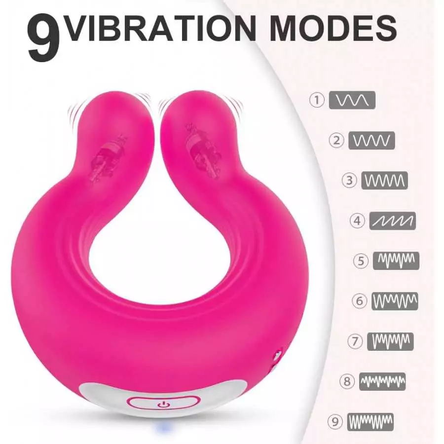 Couple Vibrator for Penis & Clitoral Stimulation Sex Toy- Adorime Cock Ring Vibrator with 9 Powerful Vibrations, Wireless Remote