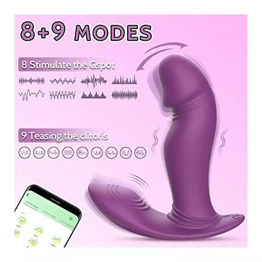 Clitoral G Spot Vibrator Adult Toys for Women with 8+9 Wiggling & Vibrating Stimulation Modes, Banenu APP Remote Control Couple 