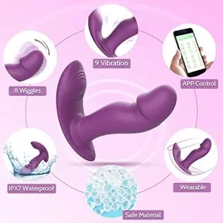 Clitoral G Spot Vibrator Adult Toys for Women with 8+9 Wiggling & Vibrating Stimulation Modes, Banenu APP Remote Control Couple 