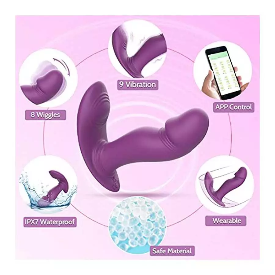 Clitoral G Spot Vibrator Adult Toys for Women with 8+9 Wiggling & Vibrating Stimulation Modes, Banenu APP Remote Control Couple 