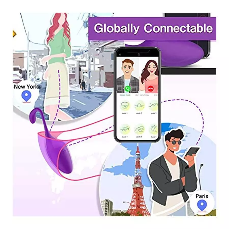 APP Remote Control Couple Vibrator, Pink Fun Long Distance Wearable Panty G-spot Vibrator, Rechargerable Adult Sex Toys More Tha