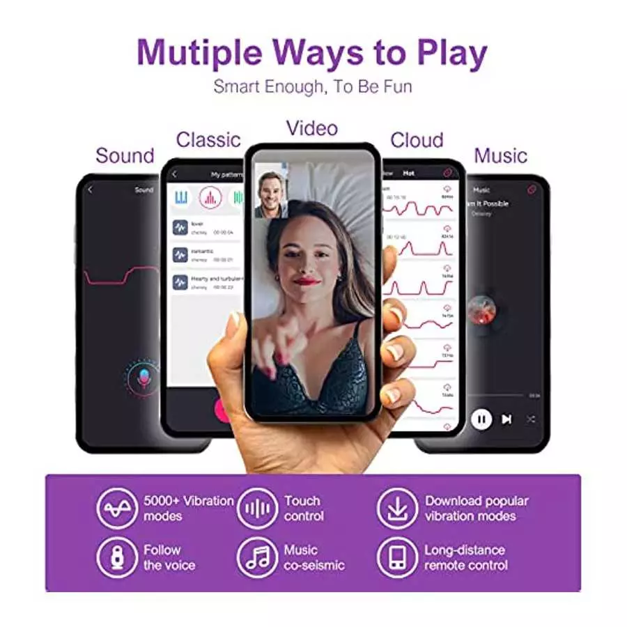 APP Remote Control Couple Vibrator, Pink Fun Long Distance Wearable Panty G-spot Vibrator, Rechargerable Adult Sex Toys More Tha