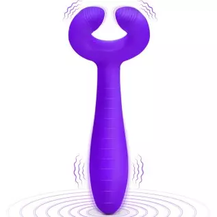 G-spot Rabbit Vibrator, Adorime 3 in 1 Triple Motor Vibrating Dildo with 7 Vibration Modes, Rechargeable Clitoris Nipple Penis M