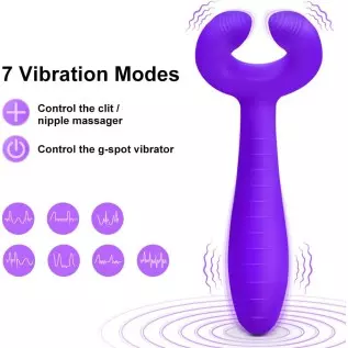 G-spot Rabbit Vibrator, Adorime 3 in 1 Triple Motor Vibrating Dildo with 7 Vibration Modes, Rechargeable Clitoris Nipple Penis M G-spot Rabbit Vibrator, Adorime 3 in 1 Triple Motor Vibrating Dildo with 7 Vibration Modes, Rechargeable Clitoris Nipple Penis M