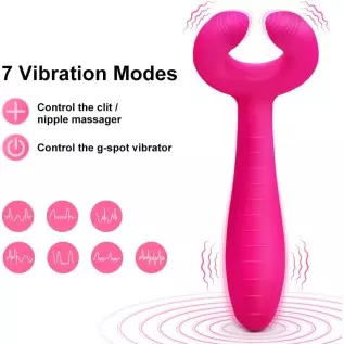 G-spot Rabbit Vibrator, Adorime 3 in 1 Triple Motor Vibrating Dildo with 7 Vibration Modes, Rechargeable Clitoris Nipple Penis M G-spot Rabbit Vibrator, Adorime 3 in 1 Triple Motor Vibrating Dildo with 7 Vibration Modes, Rechargeable Clitoris Nipple Penis M