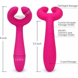 G-spot Rabbit Vibrator, Adorime 3 in 1 Triple Motor Vibrating Dildo with 7 Vibration Modes, Rechargeable Clitoris Nipple Penis M G-spot Rabbit Vibrator, Adorime 3 in 1 Triple Motor Vibrating Dildo with 7 Vibration Modes, Rechargeable Clitoris Nipple Penis M