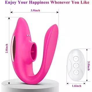 Jaslak Remote Control Clitoral Wearable Couples Vibrator with Tongue Licking 10 Vibrations Rechargeable Nipple Stimulator Adult 