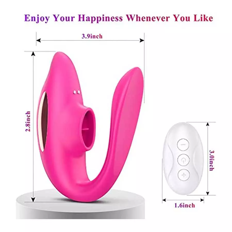 Jaslak Remote Control Clitoral Wearable Couples Vibrator with Tongue Licking 10 Vibrations Rechargeable Nipple Stimulator Adult 