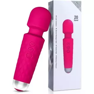 Massage Wand Vibrator, Bullet Vibrator, G-Spot Wand Vibrator Clit Clitoralis Stimulator, 20 Patterns & 8 Speeds Sex Toy for Wome