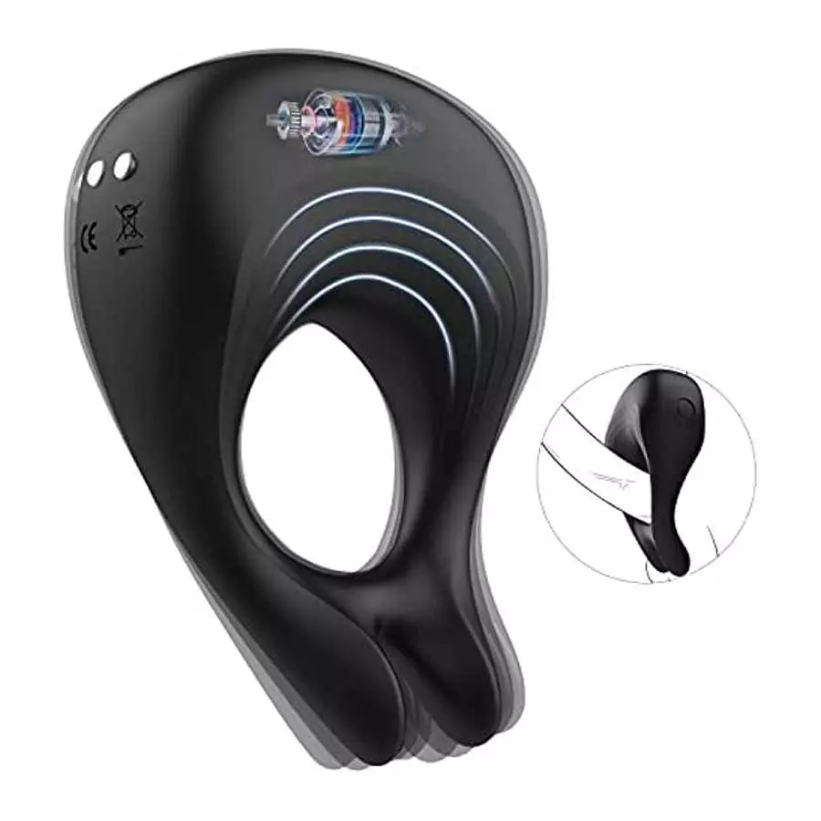 Vibrating Penis Rings with 10 Vibration Modes for Clitoris & Testicles Stimulation, Rabbit Design Silicone Cock Ring Male Toy, R Vibrating Penis Rings with 10 Vibration Modes for Clitoris & Testicles Stimulation, Rabbit Design Silicone Cock Ring Male Toy, R