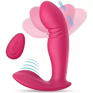 Intense Wearable Vibrator with Bendable Head - BOMBEX Lucas, Discreet Quiet Panty Vibrator with Remote G Spot & Clitorals Stimul