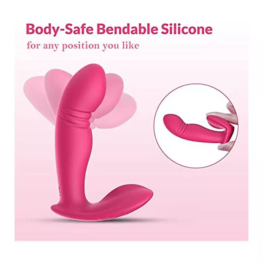Intense Wearable Vibrator with Bendable Head - BOMBEX Lucas, Discreet Quiet Panty Vibrator with Remote G Spot & Clitorals Stimul